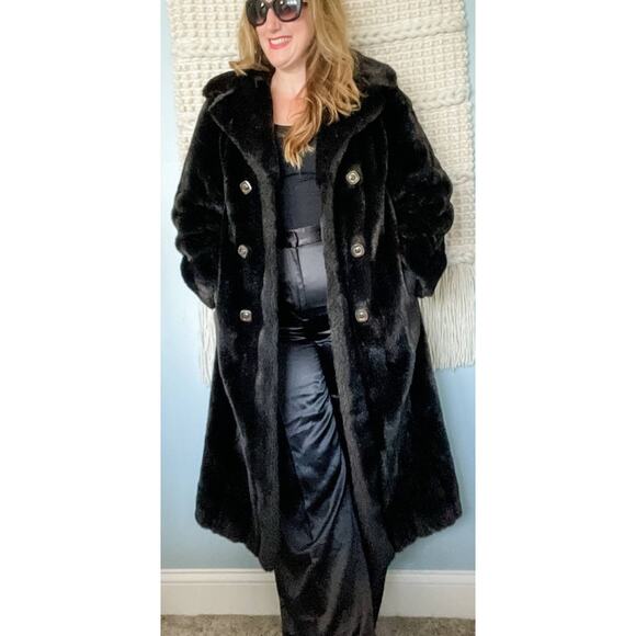 Vintage 60s/70s Tissavel France Faux Fur Long peacoat overcoat size S - Picture 8 of 8
